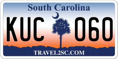SC license plate KUC060