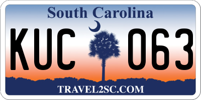 SC license plate KUC063