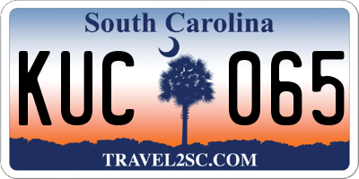 SC license plate KUC065