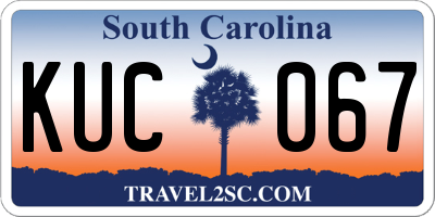 SC license plate KUC067