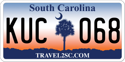 SC license plate KUC068