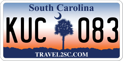 SC license plate KUC083