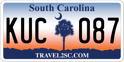SC license plate KUC087