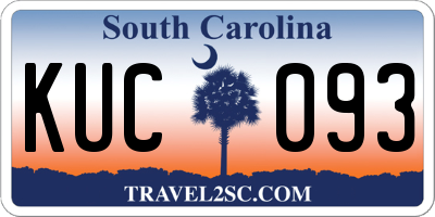 SC license plate KUC093
