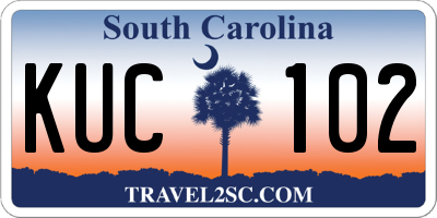 SC license plate KUC102