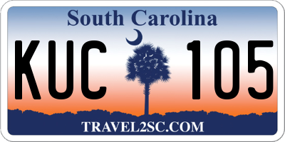 SC license plate KUC105
