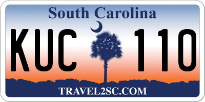 SC license plate KUC110