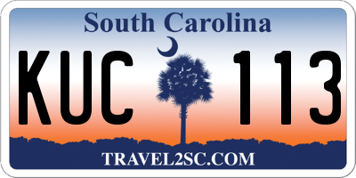 SC license plate KUC113