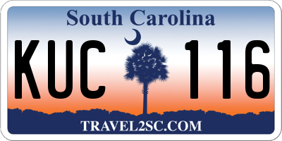 SC license plate KUC116