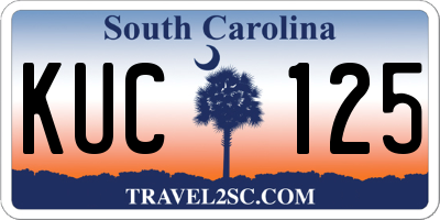 SC license plate KUC125