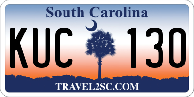 SC license plate KUC130