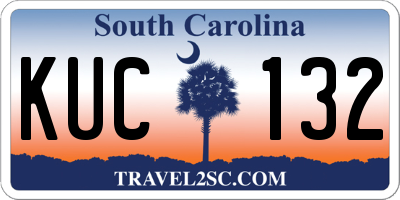 SC license plate KUC132