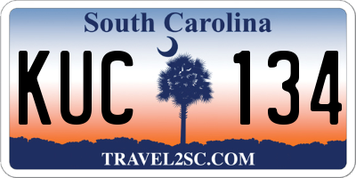 SC license plate KUC134