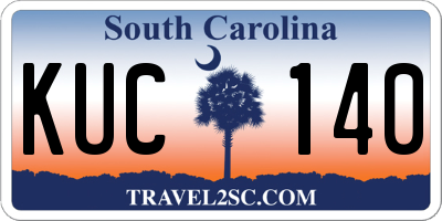 SC license plate KUC140