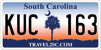 SC license plate KUC163