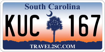 SC license plate KUC167