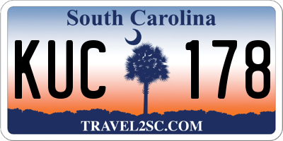 SC license plate KUC178