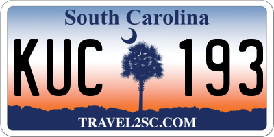 SC license plate KUC193