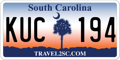 SC license plate KUC194