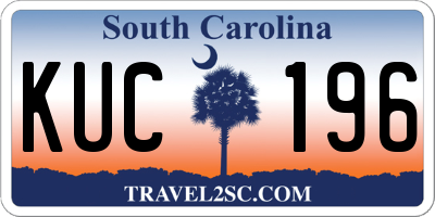SC license plate KUC196