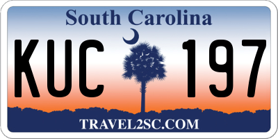 SC license plate KUC197
