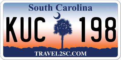 SC license plate KUC198