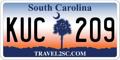 SC license plate KUC209