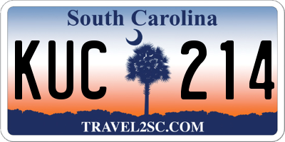 SC license plate KUC214