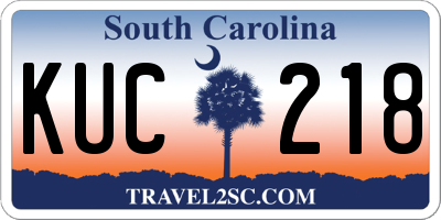 SC license plate KUC218