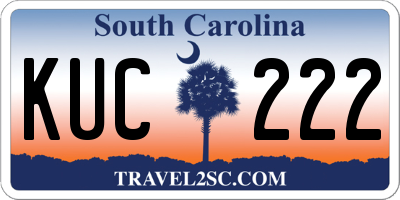 SC license plate KUC222