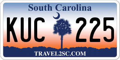 SC license plate KUC225