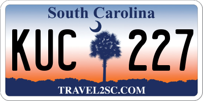 SC license plate KUC227