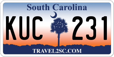 SC license plate KUC231