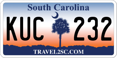 SC license plate KUC232