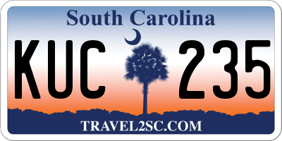 SC license plate KUC235