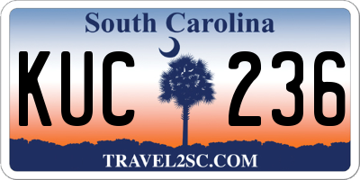 SC license plate KUC236