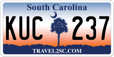 SC license plate KUC237