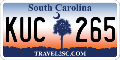 SC license plate KUC265