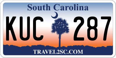 SC license plate KUC287