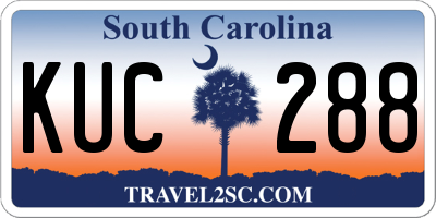 SC license plate KUC288