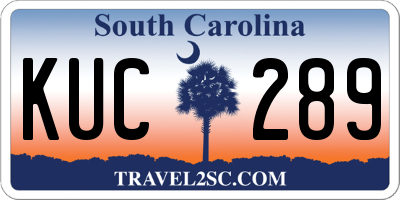 SC license plate KUC289
