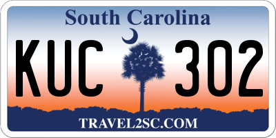 SC license plate KUC302