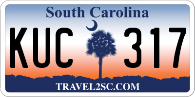 SC license plate KUC317