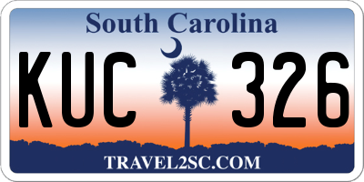 SC license plate KUC326