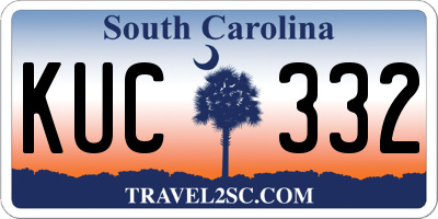 SC license plate KUC332