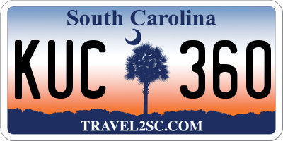 SC license plate KUC360