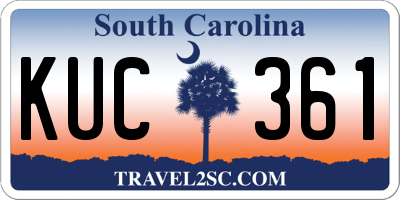 SC license plate KUC361