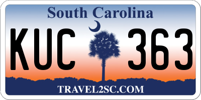 SC license plate KUC363