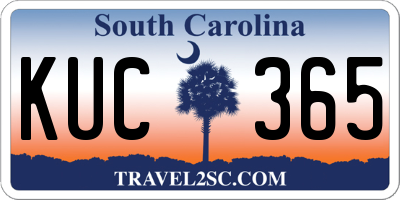 SC license plate KUC365