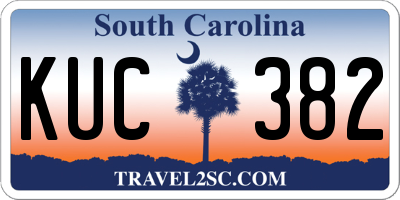 SC license plate KUC382